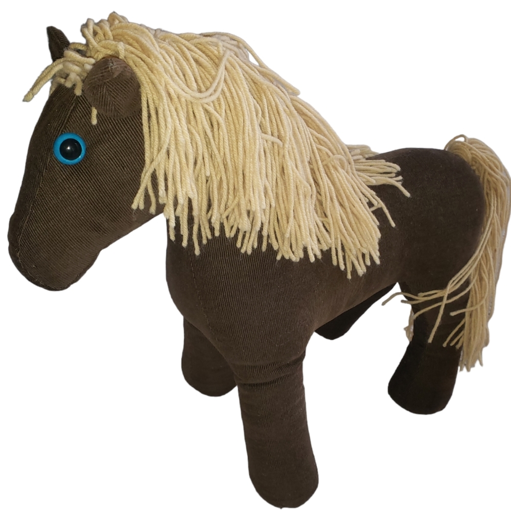 Corduroy large pony horse stuffed animal large handmade plush oversized Vintage